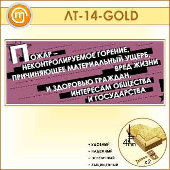 Лозунг «Пожар - неконтроллируемое горение...» (LT-14-GOLD)